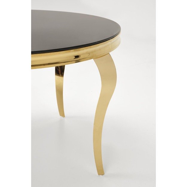 REGINALD_2 table, color: top - black glass, legs - gold 8
