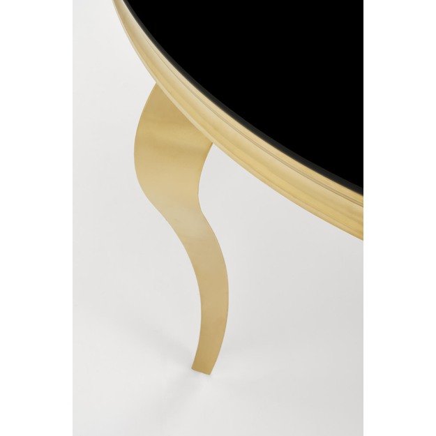 REGINALD_2 table, color: top - black glass, legs - gold 10