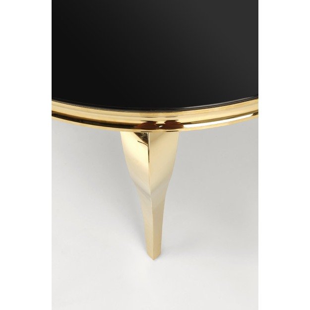 REGINALD_2 table, color: top - black glass, legs - gold 9