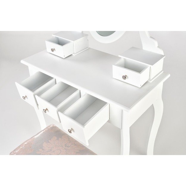 SARA dresser console with stool, white matt 16