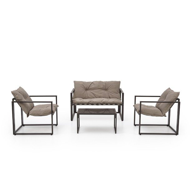 SHARK garden set (sofa + 2 chairs + coffee tables), d.brown / cappuccino 32