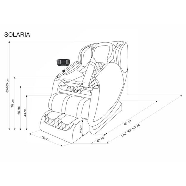 SOLARIA massage chair / heating function / colors: cream / grey / gold 26
