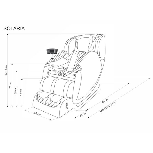 SOLARIA massage chair / heating function / colors: cream / grey / gold 9