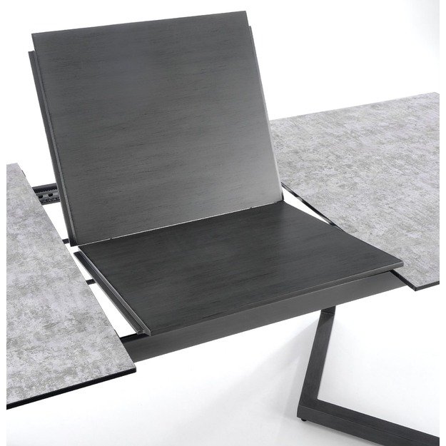 TIZIANO extension table, color: top - light grey / dark grey, legs - dark grey 10