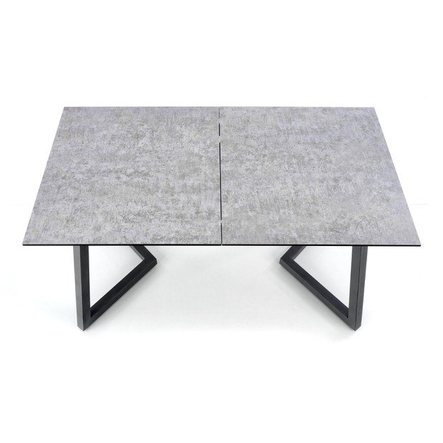TIZIANO extension table, color: top - light grey / dark grey, legs - dark grey 16