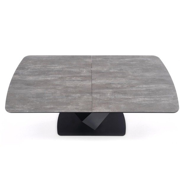 VINSTON extension table, color: top - dark grey / black, legs - black 22