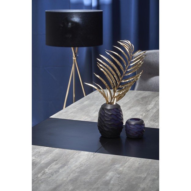 VINSTON extension table, color: top - dark grey / black, legs - black 3