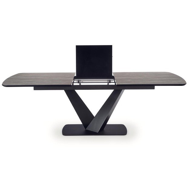 VINSTON extension table, color: top - dark grey / black, legs - black 12