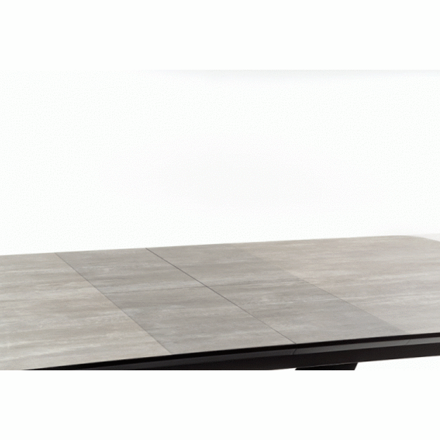VINSTON extension table, color: top - dark grey / black, legs - black 6