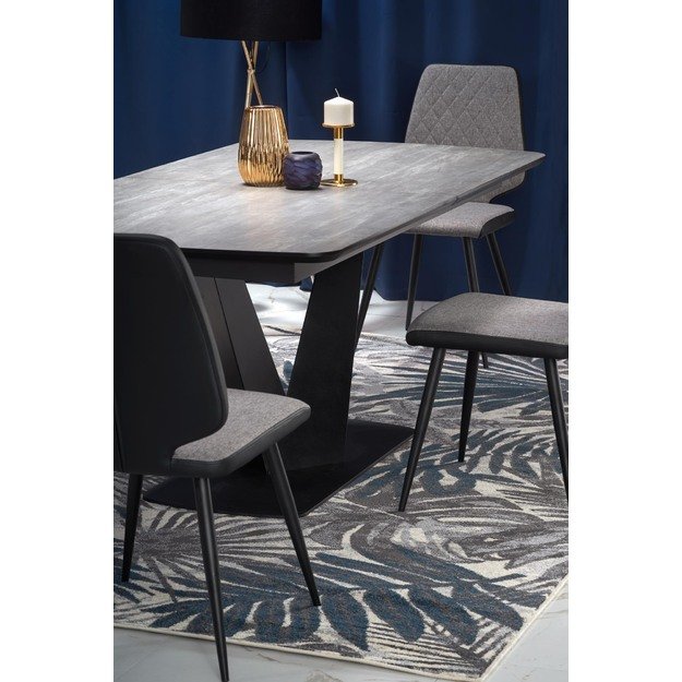 VINSTON extension table, color: top - dark grey / black, legs - black 15