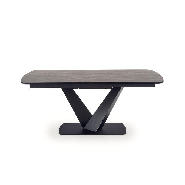 VINSTON extension table, color: top - dark grey / black, legs - black 24
