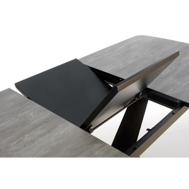 VINSTON extension table, color: top - dark grey / black, legs - black 8