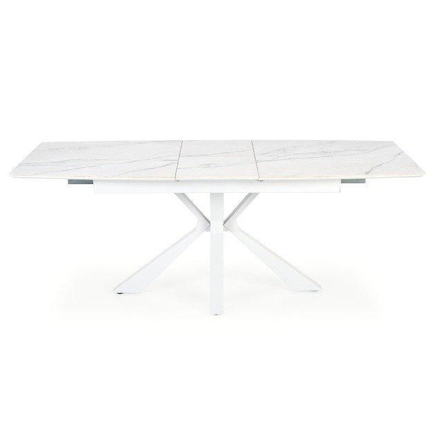 VIVALDI extension table white marble, leg white 36