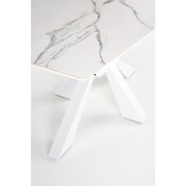 VIVALDI extension table white marble, leg white 32