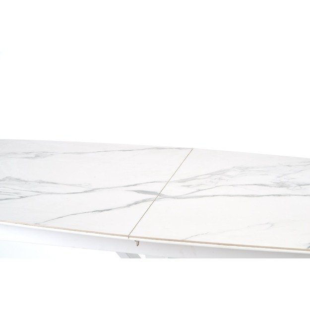 VIVALDI extension table white marble, leg white 4
