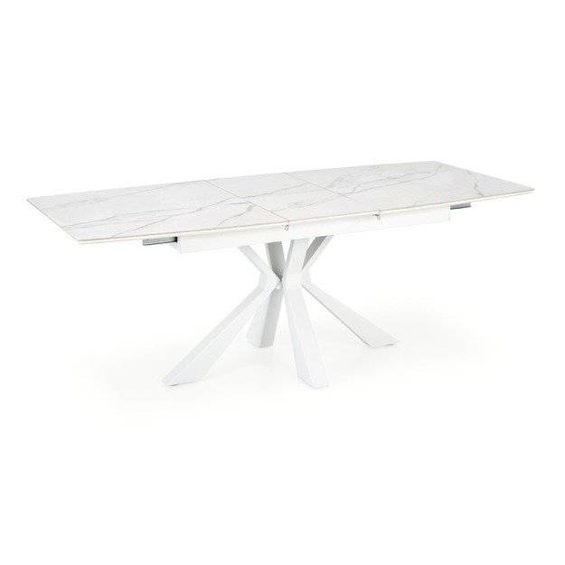 VIVALDI extension table white marble, leg white 3