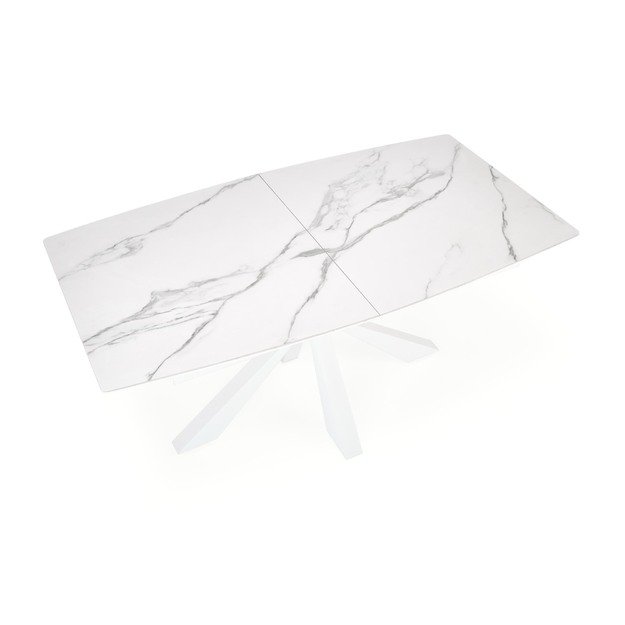 VIVALDI extension table white marble, leg white 6