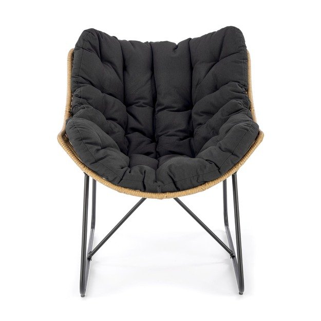 WHISPER leisure chair, black / natural 23