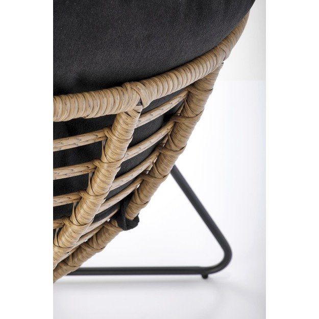 WHISPER leisure chair, black / natural 20