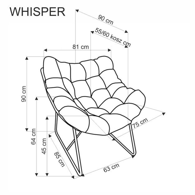WHISPER leisure chair, black / natural 16