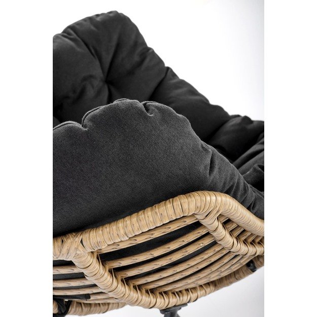 WHISPER leisure chair, black / natural 9
