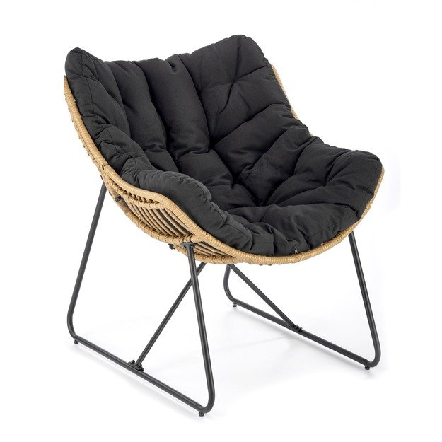 WHISPER leisure chair, black / natural 24
