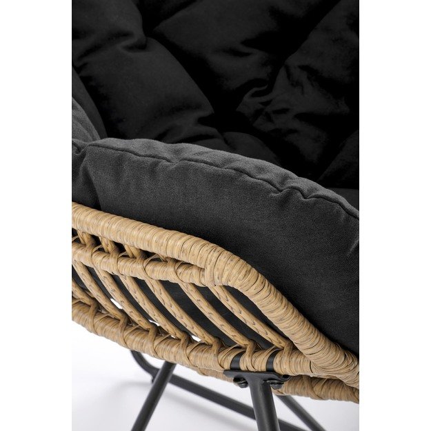 WHISPER leisure chair, black / natural 19