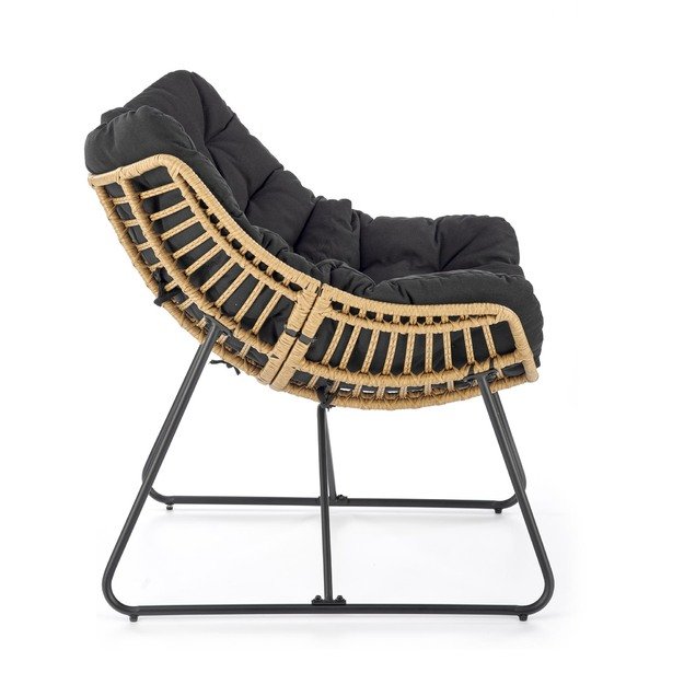 WHISPER leisure chair, black / natural 17