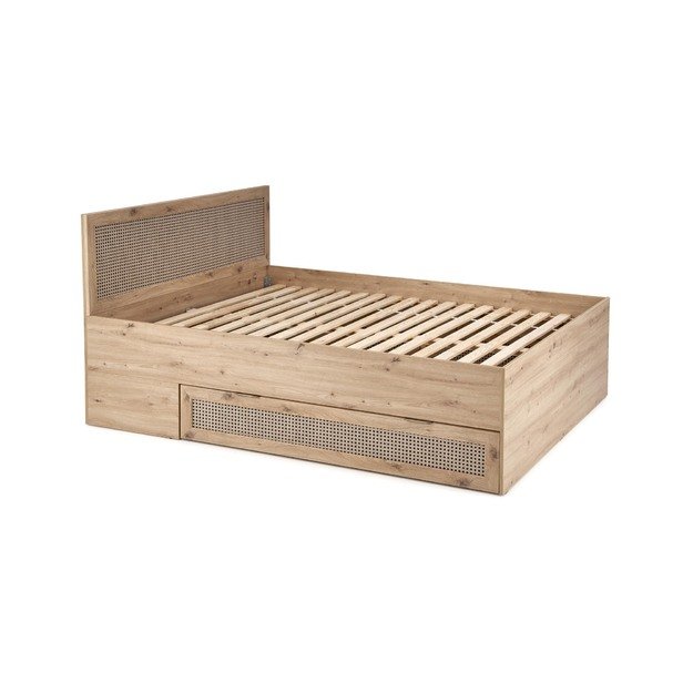 BORNEO LOZ-160 bed, artisan oak / black