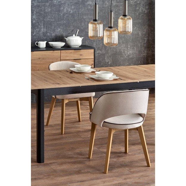 FLORIAN table artisan oak/black 24