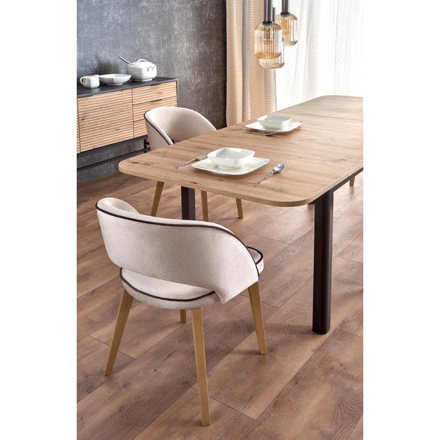FLORIAN table artisan oak/black 25