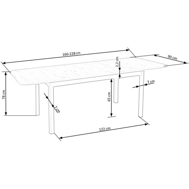 FLORIAN table artisan oak/black 28