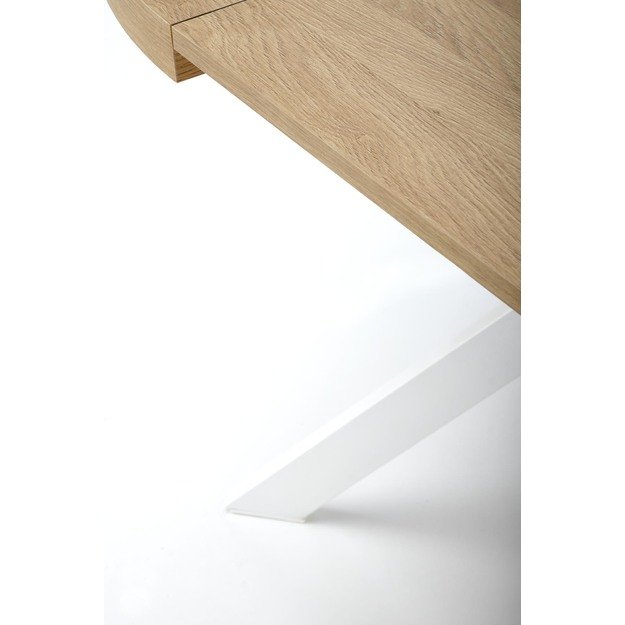 PERONI extension table, gold oak / white 18