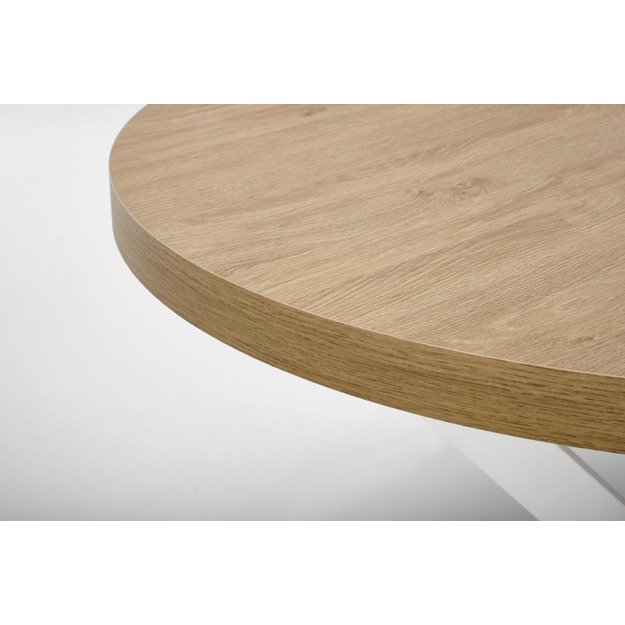 PERONI extension table, gold oak / white 34