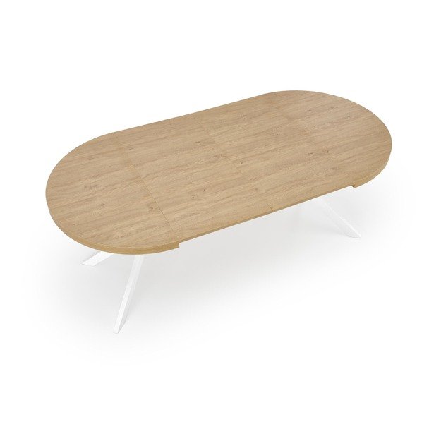PERONI extension table, gold oak / white 24