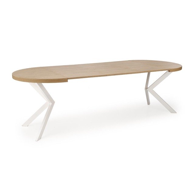 PERONI extension table, gold oak / white 5