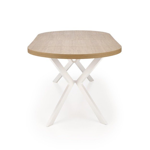 PERONI extension table, gold oak / white 20