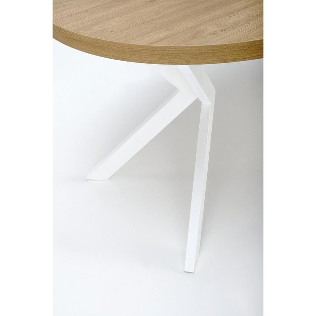 PERONI extension table, gold oak / white 2