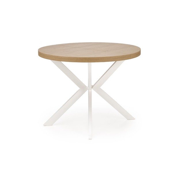 PERONI extension table, gold oak / white 26