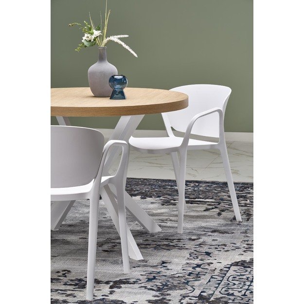 PERONI extension table, gold oak / white 15