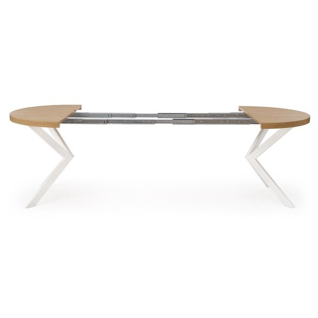 PERONI extension table, gold oak / white 6
