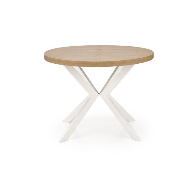 PERONI extension table, gold oak / white 8