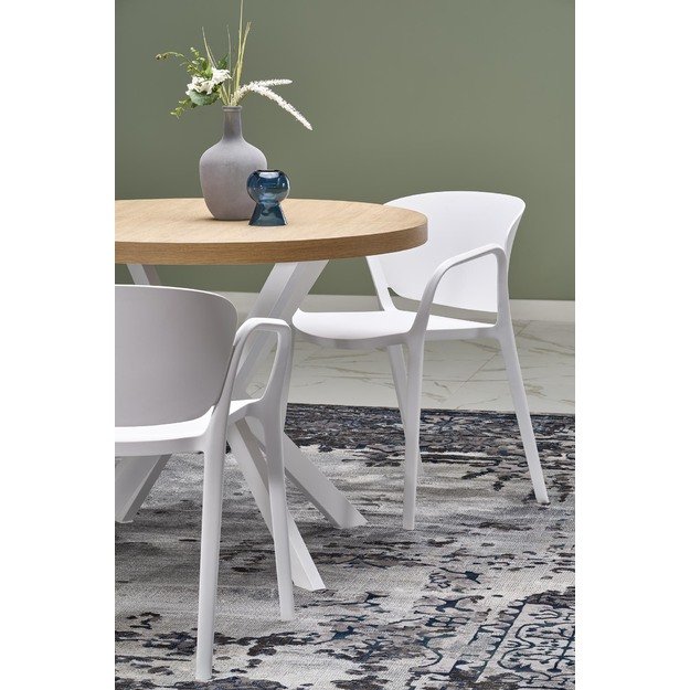 PERONI extension table, gold oak / white 32