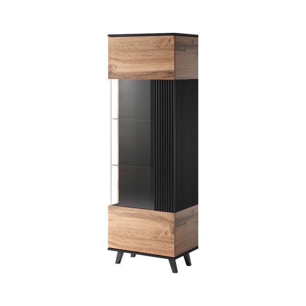 RANDOM W-1 display cabinet, color: wotan oak/black 18