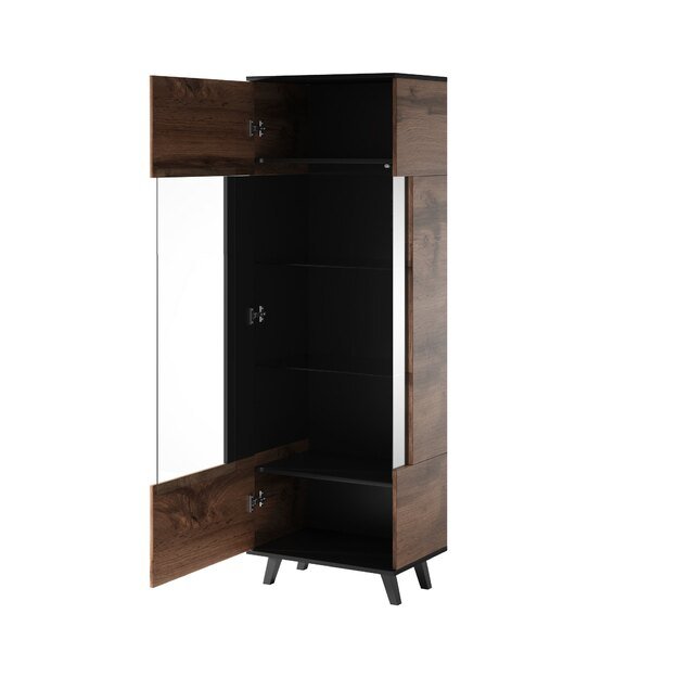 RANDOM W-1 display cabinet, color: wotan oak/black 11