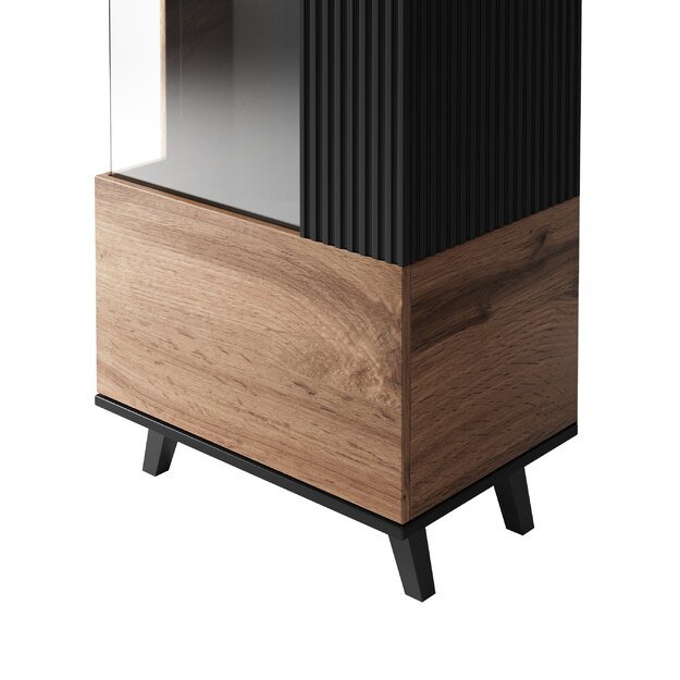 RANDOM W-1 display cabinet, color: wotan oak/black 13