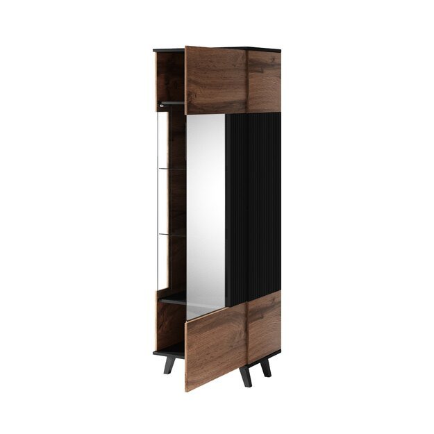 RANDOM W-1 display cabinet, color: wotan oak/black 4