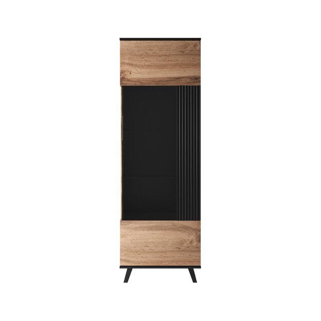 RANDOM W-1 display cabinet, color: wotan oak/black 16