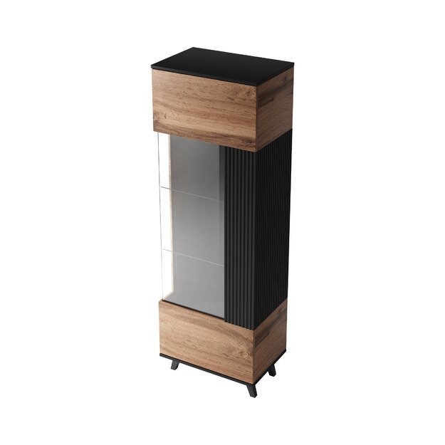 RANDOM W-1 display cabinet, color: wotan oak/black 14