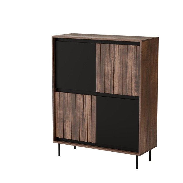 SWING KM-2 wardrobe, walnut / black